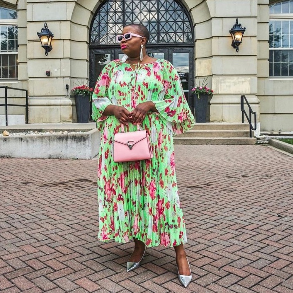 Christopher John Rogers Pleated Midi Dress - Picture 7 of 16